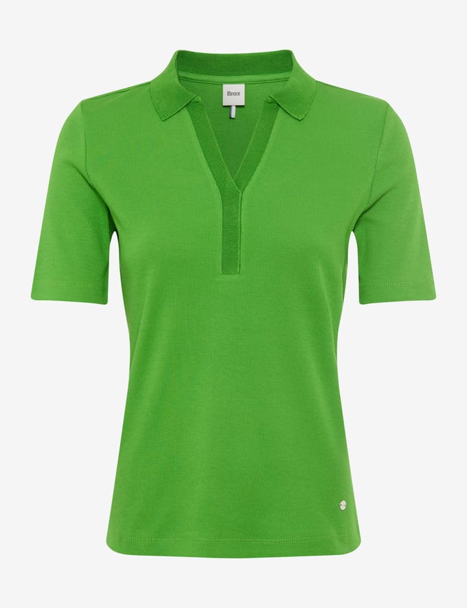 Brax Dames Poloshirt  Style CLEO S leaf green, groen, maat 36