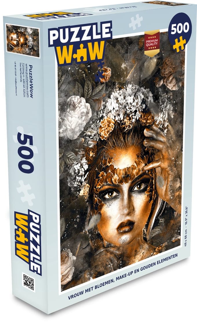 Puzzel Vrouwen - Bloemen - Goud - Legpuzzel - Puzzel 500 stukjes