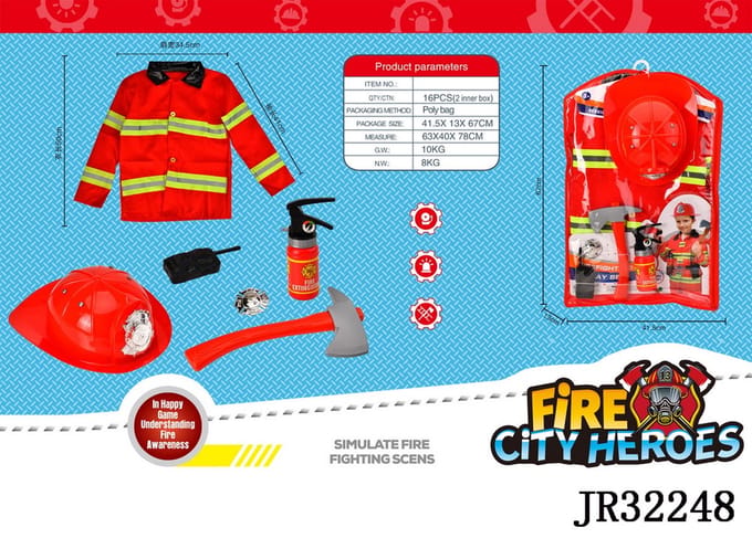 Brandweerverkleedset.