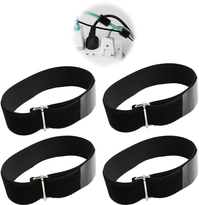 Dailygoods- Klittenbandbanden 50 cm - Extra breed - Antislip - Elastisch - Veiligheid - Siliconen punten voor goede grip - Kabelbinders