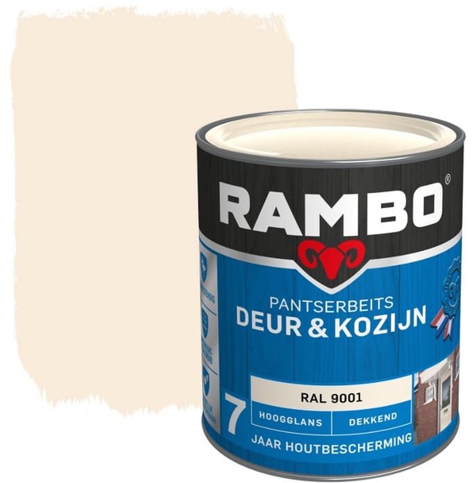 Rambo Pantserbeits Deur & Kozijn Dekkend - 1.5L - RAL 9001 | Crèmewit