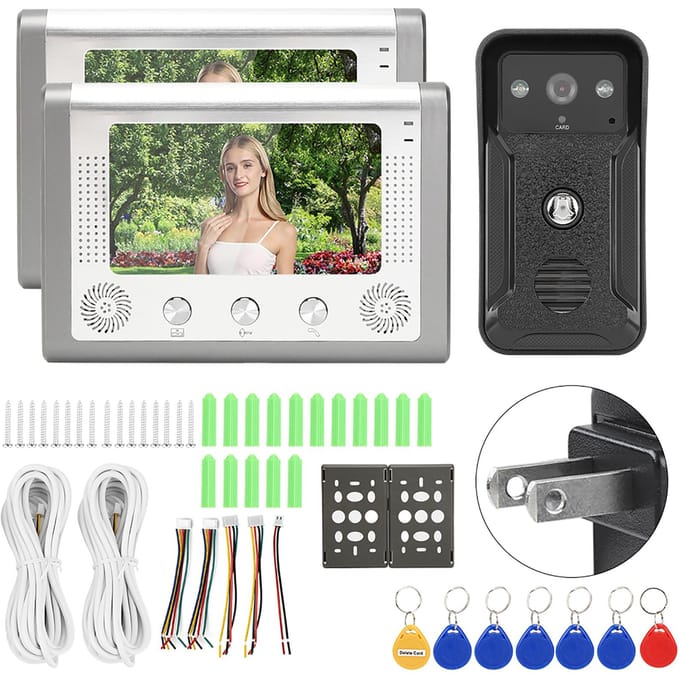 7 inch 2 Display Units Nachtzicht Deurbel TFT ID Kaart Intercom Camera Video Deurtelefoon