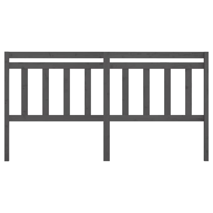 vidaXL - Hoofdbord - 186x4x100 - cm - massief - grenenhout - grijs