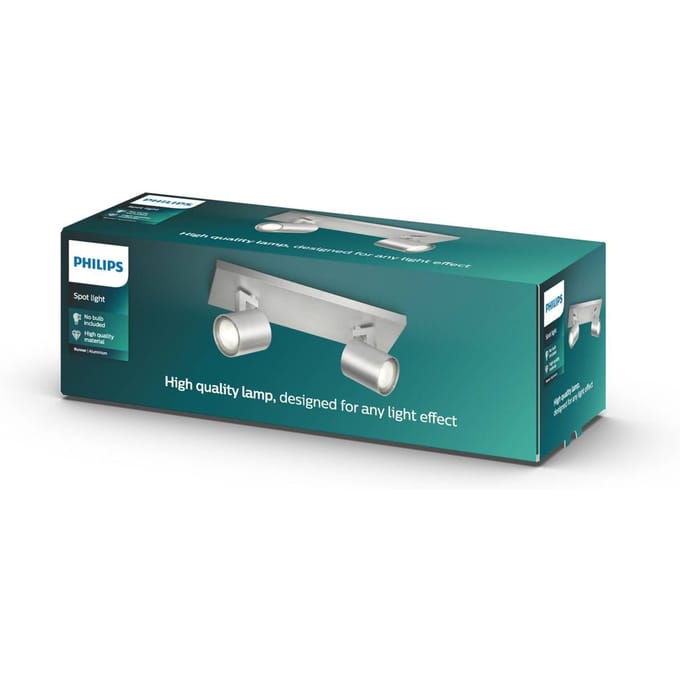 Philips Runner opbouwspot - 2-lichts - aluminium