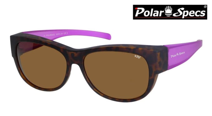 Polar Specs® Overzet Zonnebril PS5097 – Mat Havana Roze – Polariserend Bruin standaard Cat.3 – Medium – Dames