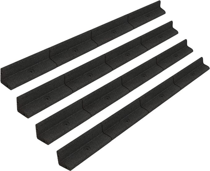 4,8 m flexibele gazonrand - 4x1,2 m - zwart - rubber