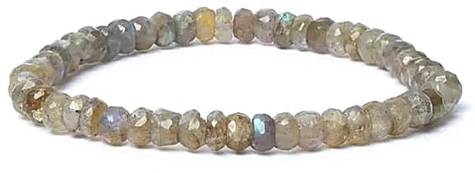 Armband Labradoriet Facet Aa Kwaliteit Elastiek - 0.6 Cm - 0.6 cm