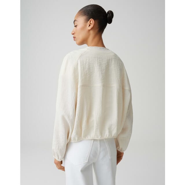 Blouson van viscosemix met ronde hals model 'Jarosa'