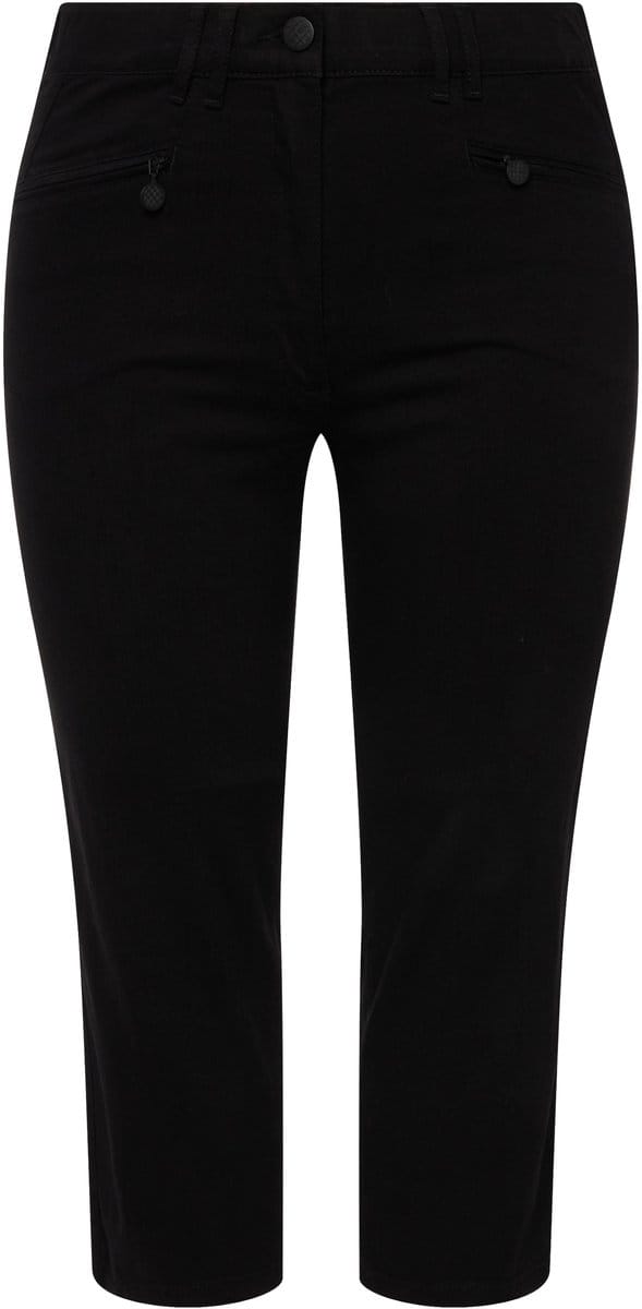 Ulla Popken - Dames - 7/8-Broek Mony kuitlang ritszakken stretch - Zwart - Maat 54