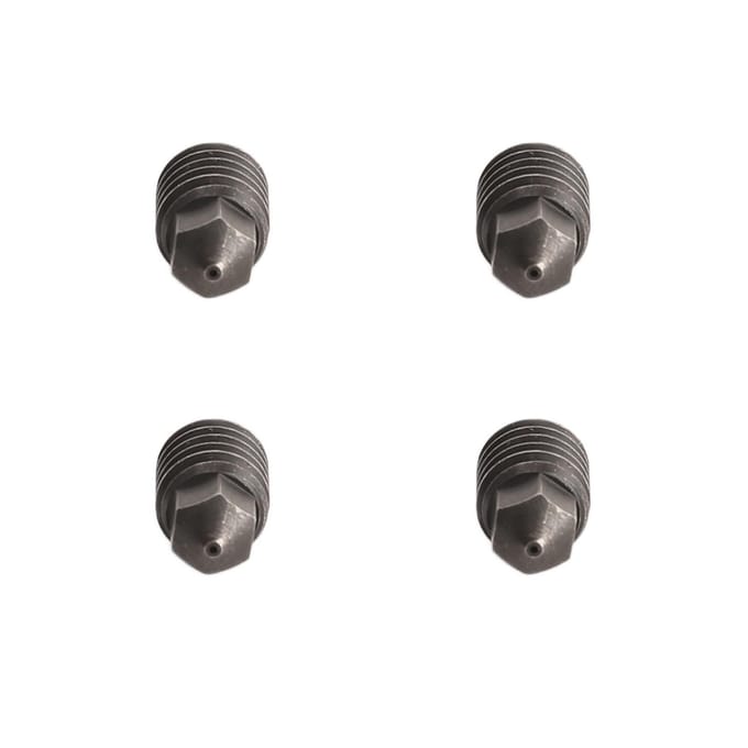 4 STUKS 3D Printer Nozzle 0,4 mm 1,75 Gehard Staal Hittebestendig Printer Extruder Nozzle gray