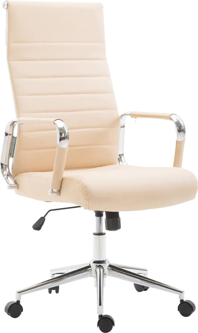 CLP Columbus Bureaustoel - Ergonomisch - Voor volwassenen - Kunstleer - creme