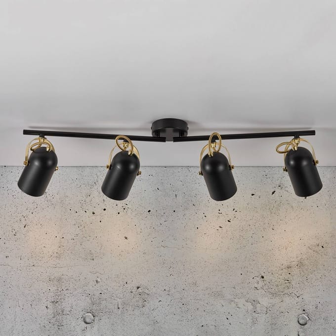 Nordlux Lotus 4-Spot /Messing 50130103 Plafondlamp Zwart