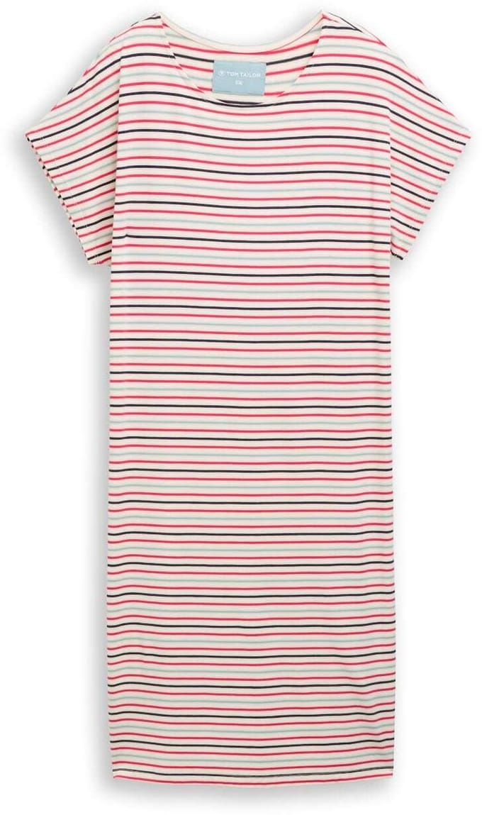Tom Tailor - Nachthemd met streepjesmotief - Maat 40 - white-medium-horizontal stripe