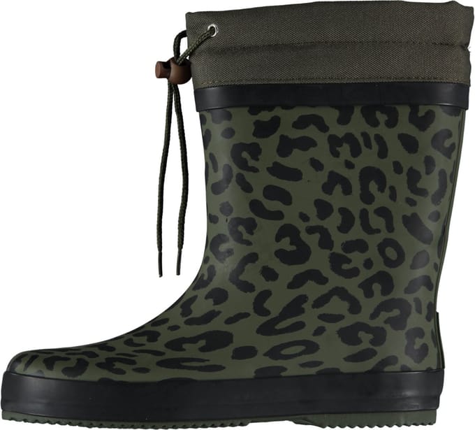 Xq Footwear Dames Regenlaars Gevoerd Leopard&Groen - Laarzen - 37