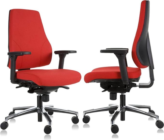 Bureaustoel Actiflexx Basic ARBO NPR 1813 | stof rood | aluminium voetenkruis!