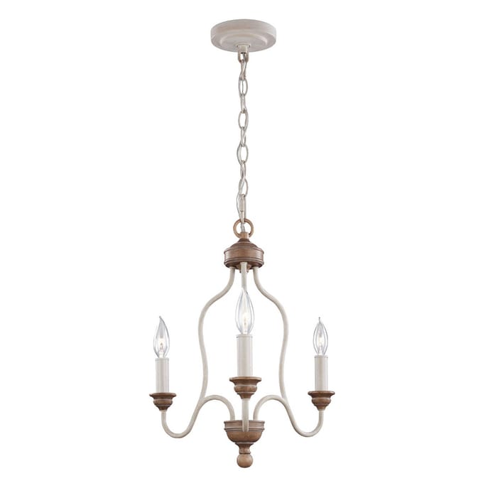 Feiss LED Kroonluchter | 3X E14 Max 40W | Dimbaar | Chalk Washed/Beachwood