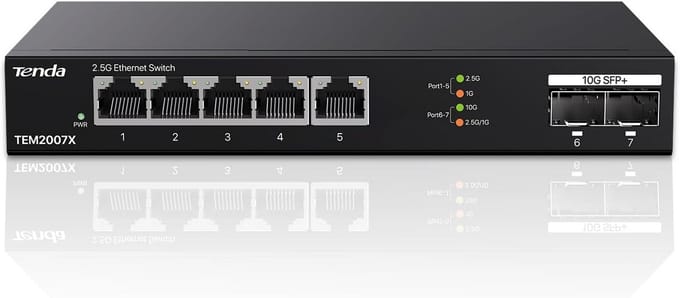 2.5Gbit Ethernet Switch met 5x 2.5G Poorten & 2x 10G SFP+ Poorten - Ongeheerste LAN Switch