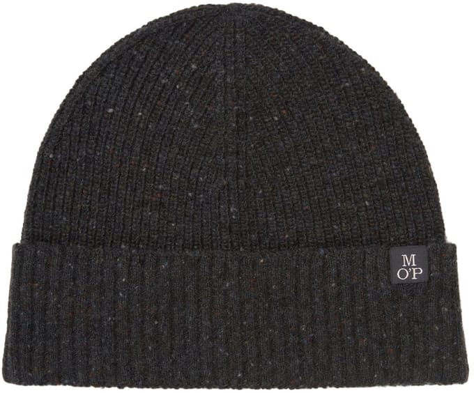 Marc O'Polo muts Knitted Hat Dark Grey Melange donkergrijs