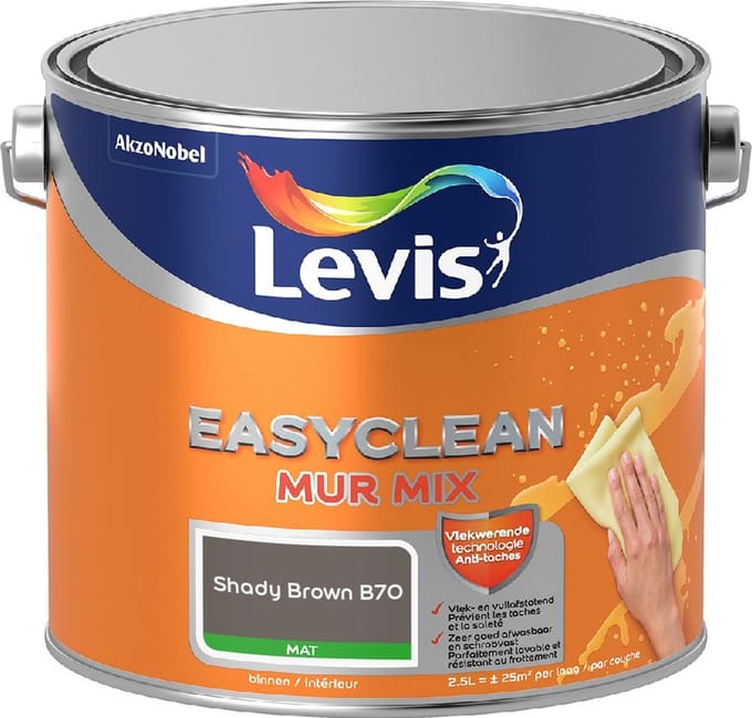 Levis - Easyclean Mur Mat Mix - Shady Brown B70 - Mengverf - 2,5 L