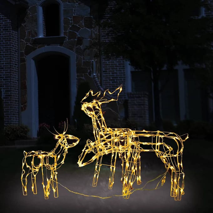vidaXL - 3-delige - Kerstverlichting - rendieren - 229 - LED's