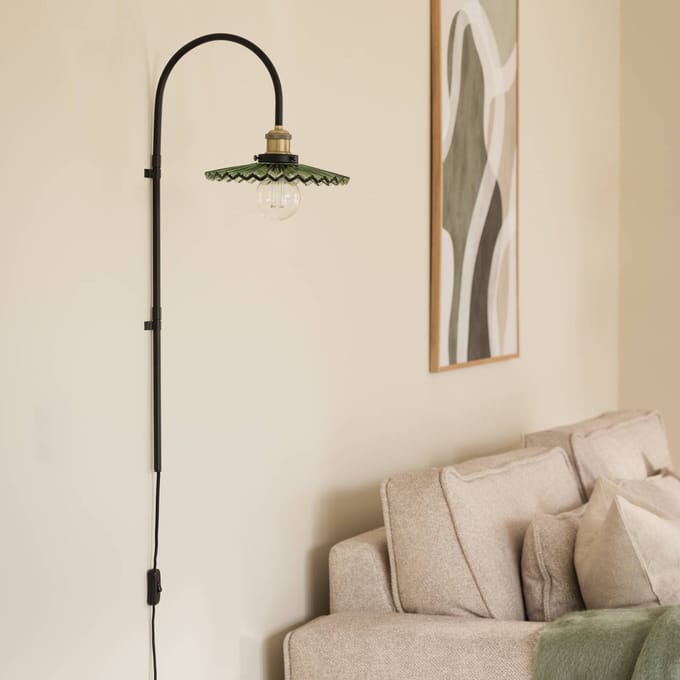 Globen Lighting wandlamp COBBLER, groen, hoogte 75 cm, glas