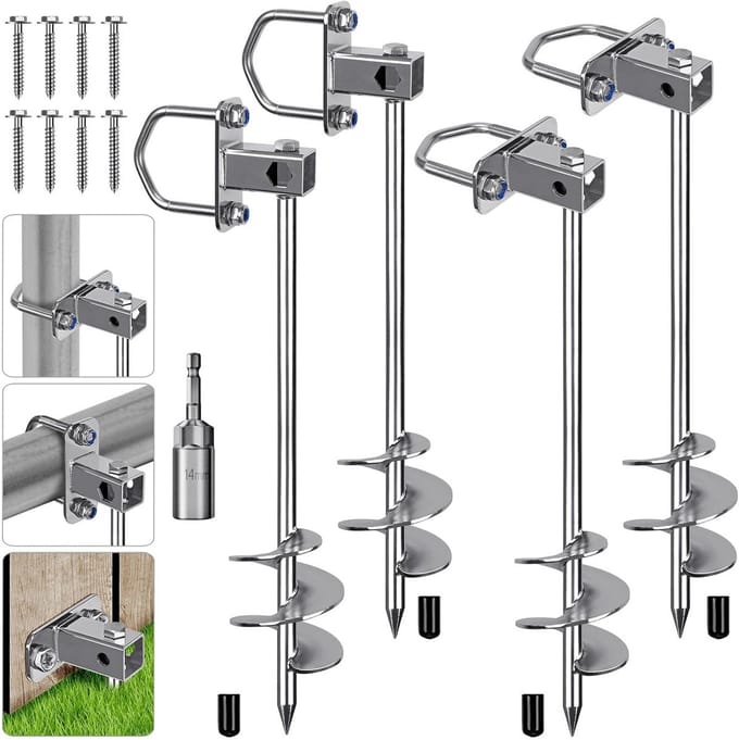 Stevige Grondharingen - Zware Ankers - Veilig Verankeren - Extra Lange Spiraal - 61 cm
