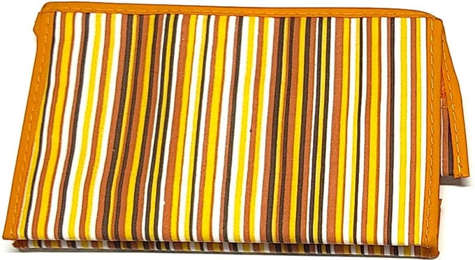 Rojafit - Make-up Tasje - Retro Style - Orange Lines - Afmeting: 18 x 5,5 x 11 cm.