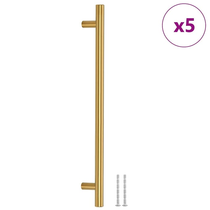 vidaXL - Handvatten - 5 - st - 224 - mm - roestvrij - staal - goudkleurig