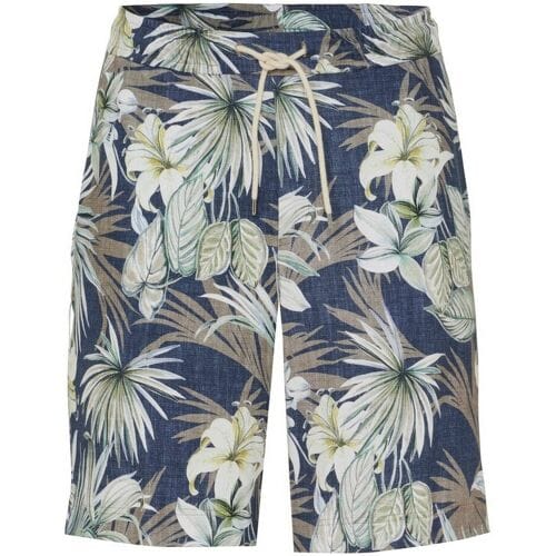Desoto Bermuda Hawaiian Flower Drawstring Short Blauw-Groen / male