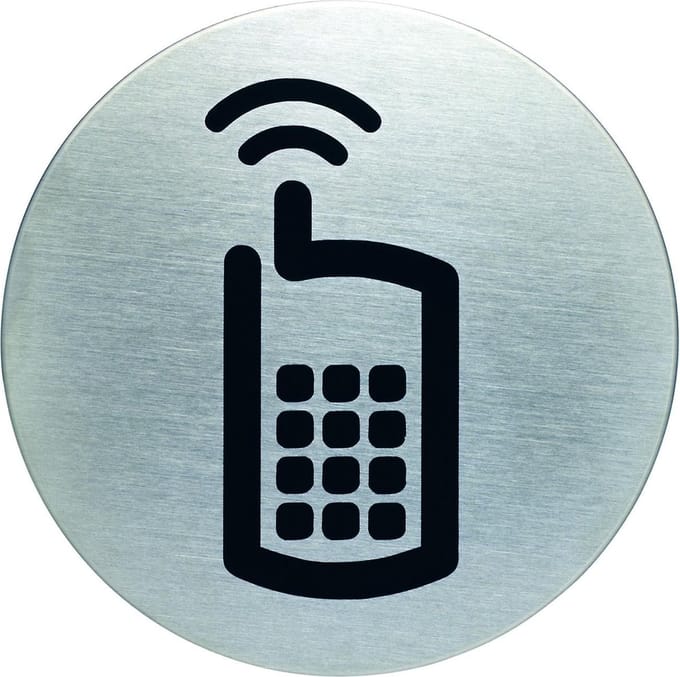 Pictogram|Deurbordje|GSM toegestaan | Durable | RVS | Telefoon