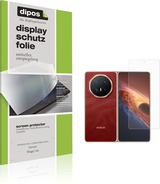 dipos – 4x Matte Beschermfolie geschikt voor Honor Magic V6 Aussenseite | Krasbestendige & antireflecterende Screenprotector Ultra-Thin