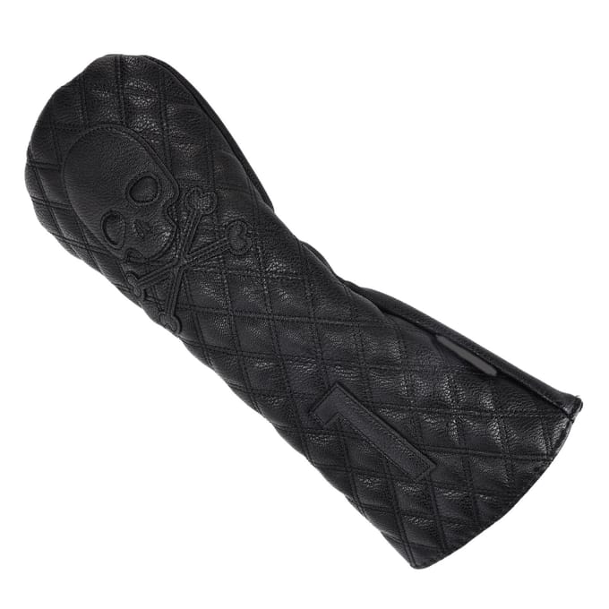 Couvre-tête de golf en cuir synthétique imperméable avec motif tête de mort black