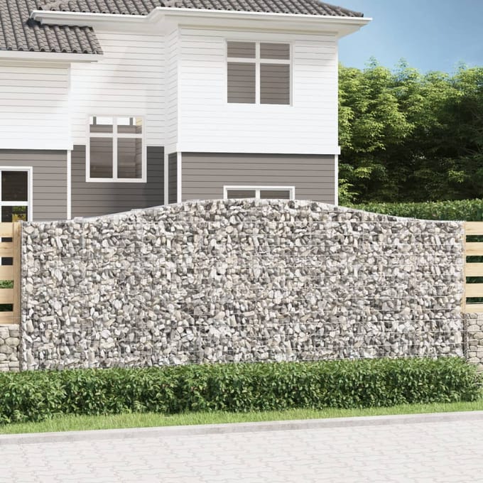 vidaXL - Schanskorven - 3 - st - gewelfd - 400x50x160/180 - cm - ijzer