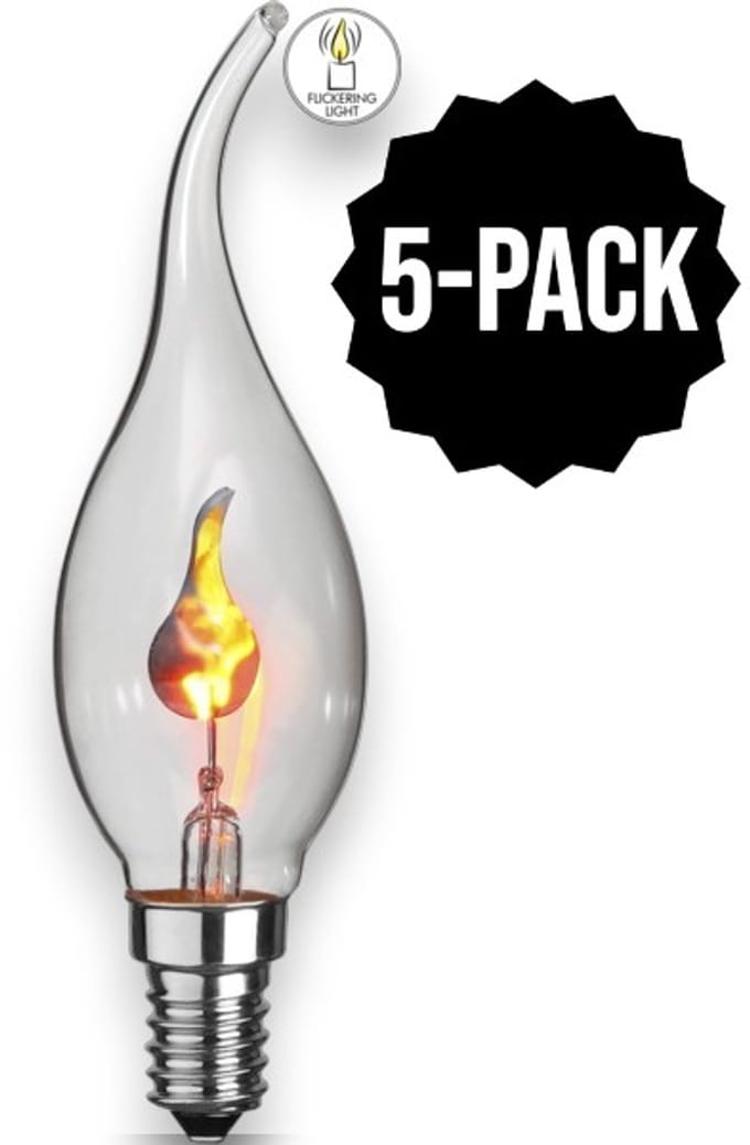 5-Pack | Kaarslamp - E14 - 3W - Super Warm Wit <2200K - Filament - Helder