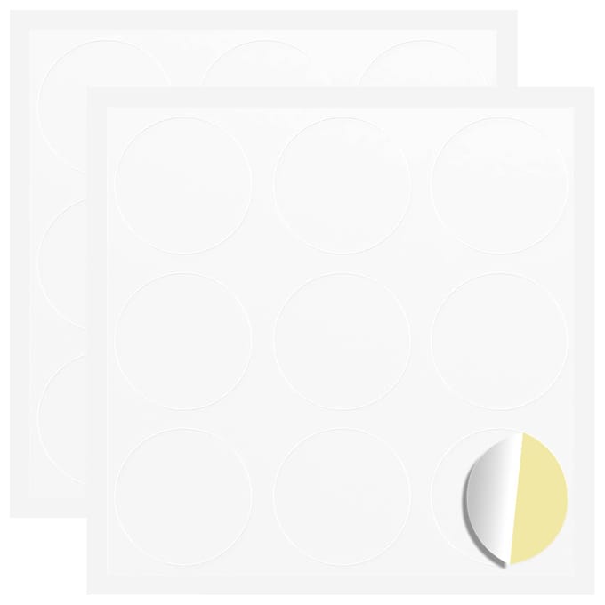 vidaXL - Sticker - 2 - st - Wit - Ø - 20 - x - 0,5 - mm - Papier
