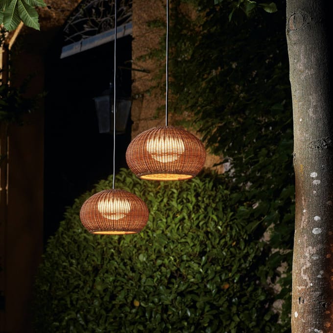 Bover LED hanglamp Garota, stekker grafietbruin/bruin