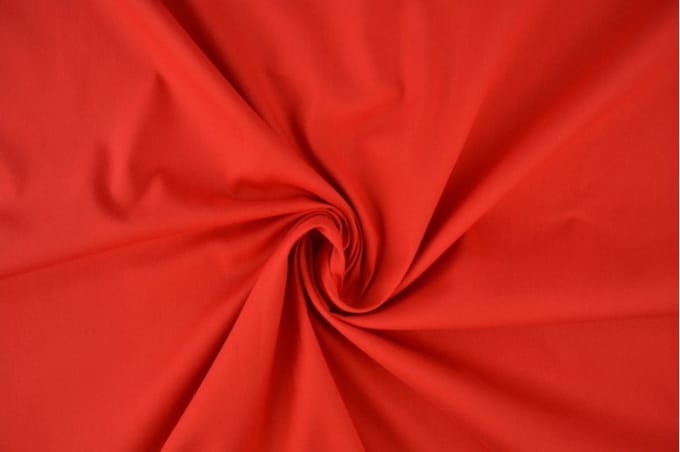 Katoen stof - Per meter - 1 meter - Poplin katoen uni - Rood