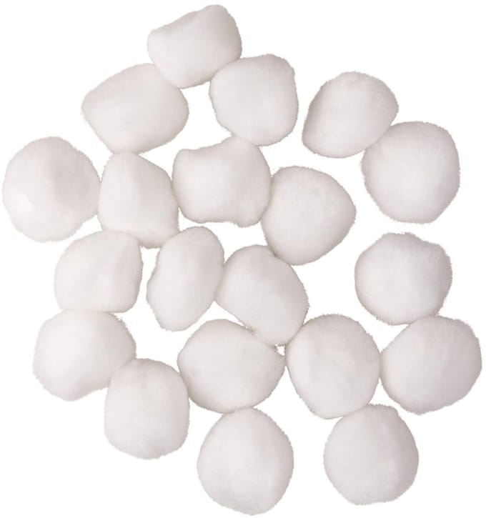 Rayher Hobby/knutsel pompons - 20x stuks - D38 mm - wit - pompoms - hobby en knutsel materiaal