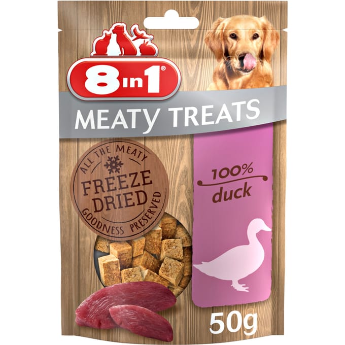 50g Meaty Treats Eendenborst 8in1 Hondensnacks