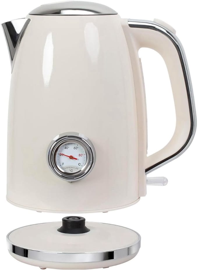 Retro Waterkoker 1,7L – RVS waterkoker met temperatuurweergave