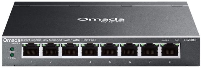 Omada - Switch, 8-Port, 8x PoE+ - Switch ES208GP