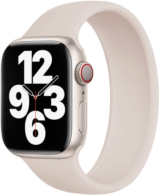 Apple Siliconen solobandje voor de Apple Watch | 38/40/41/42 mm - Maat 6 - Starlight