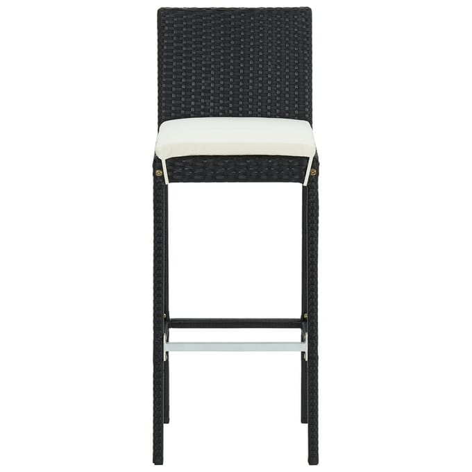 vidaXL - Barkrukken - 6 - st - met - kussens - poly - rattan - zwart