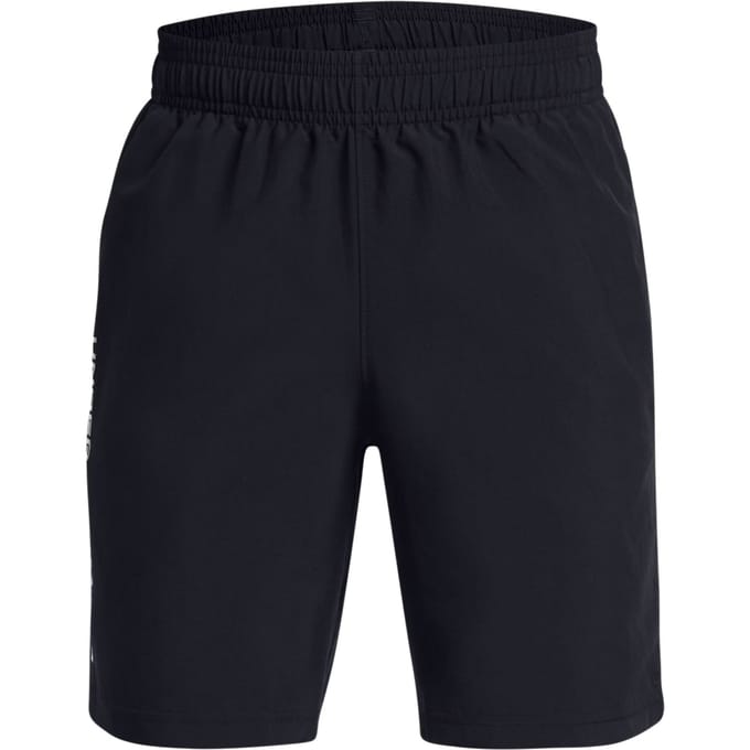 Under Armour UA Tech Woven Wordmark Short-BLK Jongens Sportbroek - Zwart - Wit