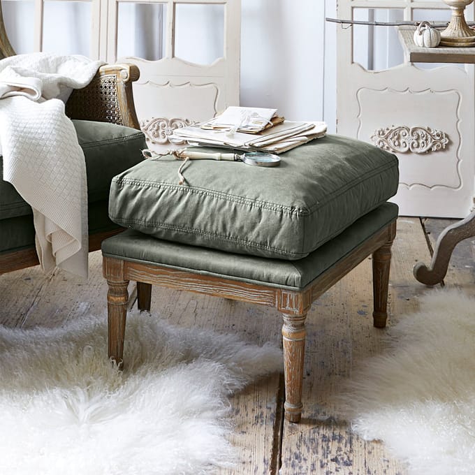 LOBERON Hocker Greenbrier antiekbruin/groen