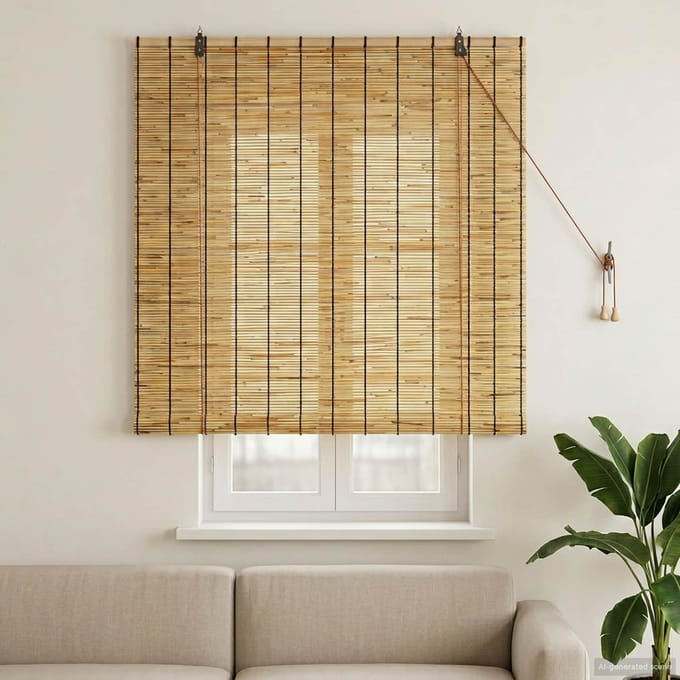vidaXL - Rolgordijn - Naturel - 120 - x - 160 - cm - Riet