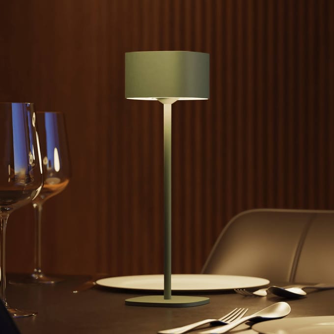 Calex Serino Oplaadbare Tafellamp - Draadloos - Binnen en Buiten - Warm Wit Licht - Dimbaar - Groen