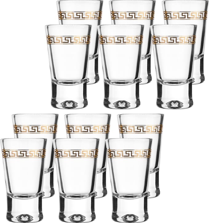 Glasmark Shotglaasjes - 24x - gold collection - 25 ml - glas - borrelglazen