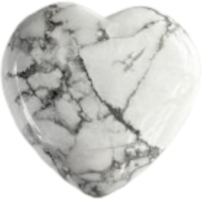 Howliet hart - edelstenen - 3 cm