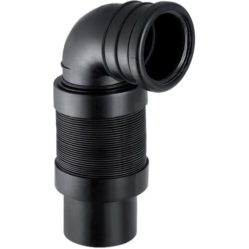 Geberit Duofix wand aansluitbocht - 90mm - met flexibel aansluitstuk - zwart